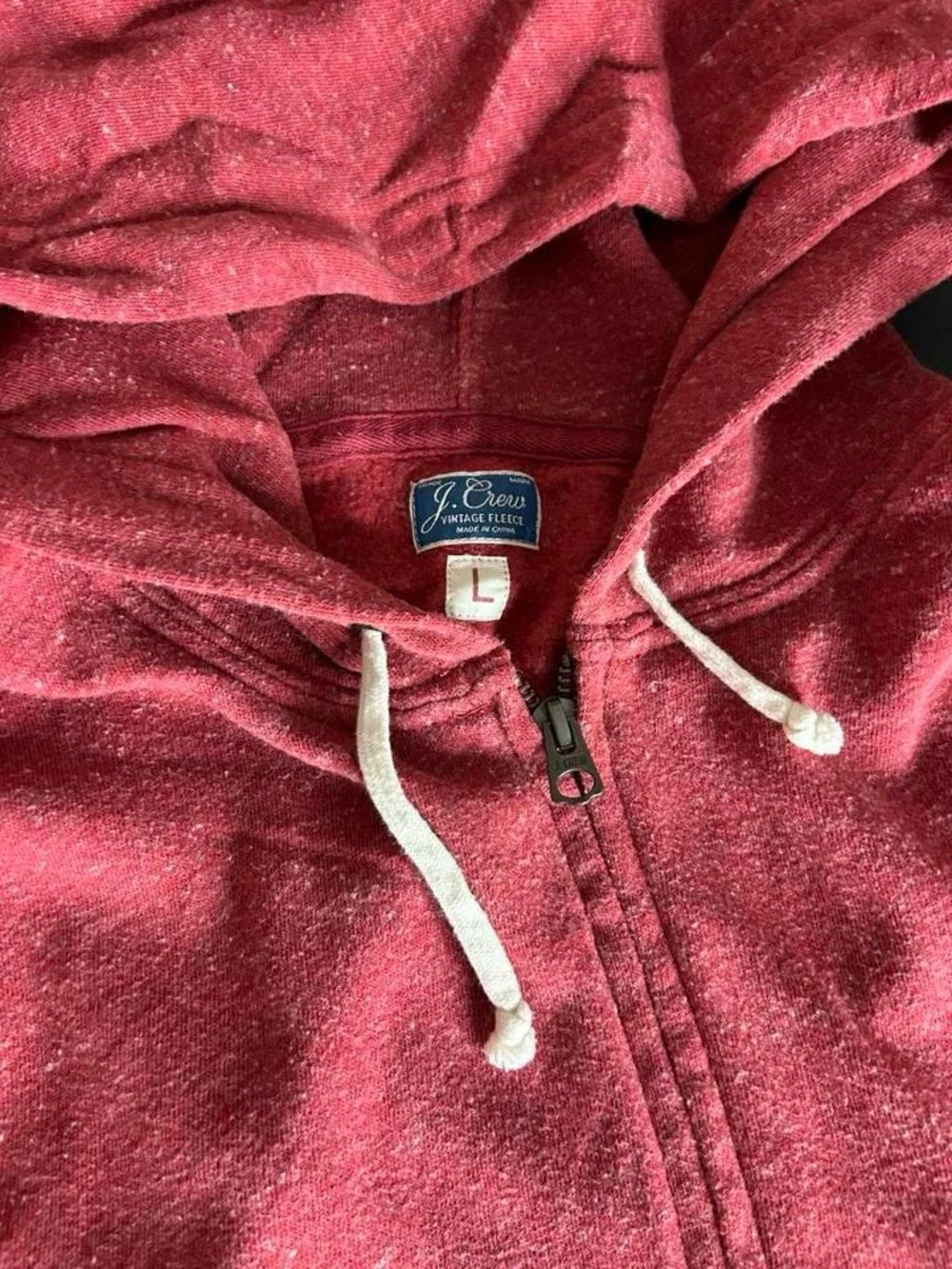 J. Crew heathered red marled texture vintage style hoodie